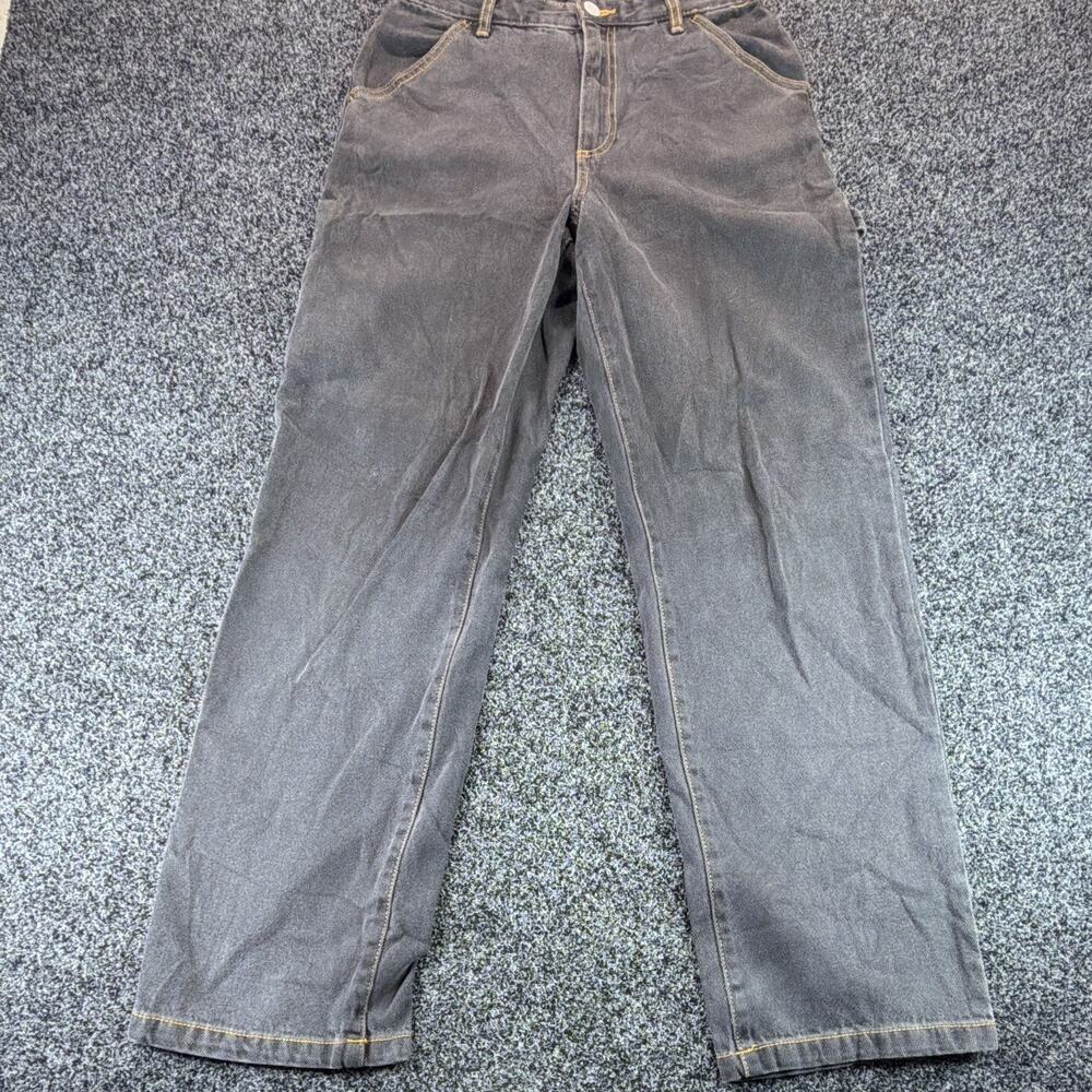 Cotton On Men’s Carpenter Jeans Gray Dark Wash Straight Leg Mid Rise 5-Pocket